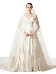  Applique Sheer Vintage Sweetheart Satin 3/4 Sleeves Long Sleeves Cocktail  Ball Gown Prom Dress/Party Dress/Wedding Dress  with a Court Train 