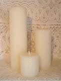 100% Beeswax Candles - 3 Wide Pillar - YOU Choose The Height - In IVORY