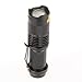 SecurityIng 3.5W 300 Lumens Mini XPE Q5 Zoomable LED Flashlight Adjustable Focus Portable LED Light Lamp Flashlight Torch - Black