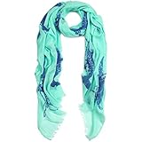 Unique Sharks Animal Print Frayed End Scarf Wrap - Diff Colors Avail