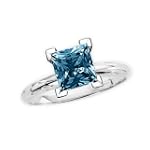 SAVE $118 - 0.23 ct. Blue - SI1 Princess Cut Diamond Solitaire Ring (White or Yellow Gold) $220.00