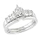 14K White Gold 1/2 Carat Baguette Accent Diamond Bridal Ring Set