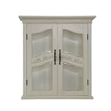 Elite Home Fashions Umbo Collection Shelved Wall Cabinet, Antique Ivory