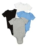 Disney Cuddly Bodysuit with Grow an Inch Snaps, Mickey Mouse Contrast Solids 4-Pack