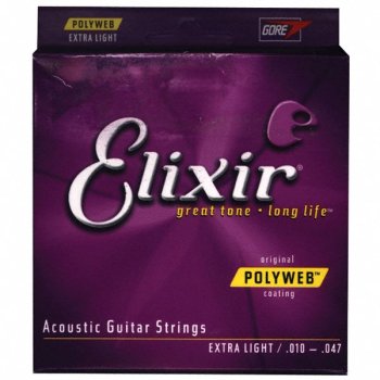 MusicalInstruments: Elixir Extra Light Polyweb Acoustic Guitar Strings
