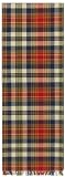 Durable Hand Woven 100% Cotton Colorful Blue Plaid Table Runners 12x72 Inches Set of Two
