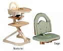 Svan High Chairs from Scandinavian Child with Infant Kit and Cushion, Sage Cushion with Natural Wood
