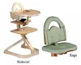 Svan High Chairs from Scandinavian Child with Infant Kit and Cushion, Sage Cushion with Natural Wood