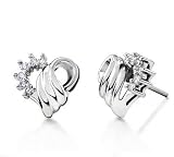 14k White Gold or Yellow Gold Diamond Heart Earring (H/I1-I2, 1/6 ct. tw.)