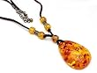 Hippie Style Bohemian 18" to 20" Suede Necklace with Huge Faux Amber Stone Pendant Hippie Style Bohemian 18" to 20" Suede Necklace with Huge Faux Amber Stone Pendant
