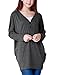 Allegra K Women V Neck Tunic Batwing Sleeve Shirts Loose Fitting Blouse
