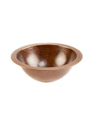 Home Improvement: Premier Copper Products LR12FDB Small Round Under Counter Hammered Copper Sink, Oil Rubbed Bronze - Premier Copper Products