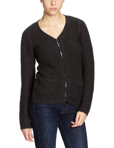 Fine Collection Damen Strickjacke H119C/ Cardigan, Gr. 38 (M), Schwarz (heather black) Preisvergleich