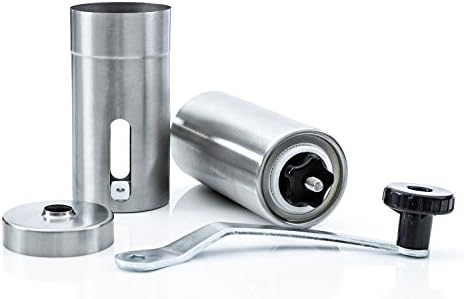Easdaily Manual Coffee Grinder, Adjustable Ceramic Conical Burr, Protable Hand Crank Coffee Mill, Stainless Steel
