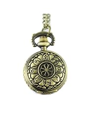 Youyoupifa Bronze Alloys Carve Ancient Wharacters With Flower Patterns Quartz Pocket Watch(Unisex)