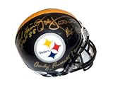 Jack Lambert, Jack Ham and Andy Russell Pittsburgh Steelers Multi Autographed Mini Helmet with HOF 88 and HOF 90 Inscriptions