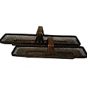 Set of 2 Oblong Bamboo Flat Trays