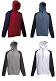 Fruit of the Loom two tone baseball hooded sweatshirt