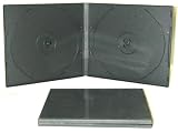 100 CD Jewel Boxes - 10mm - Double - Jewel Box Shaped - 4-7/8 x 5-5/8 - Black w/ Wrap Around Sleeve #CDBR10DO (DVD / CD Cases)