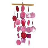 Asli Arts Large 19 Inch Capiz Shell Chime, Pink Combo