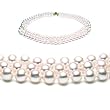 AugustinaJewelry Triple Strand 16-18 Inch 7-8mm White Freshwater Cultured Pearl Necklace