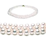AugustinaJewelry Triple Strand 16-18 Inch 7-8mm White Freshwater Cultured Pearl Necklace