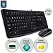 Logitech Desktop MK120 Ensemble Clavier et Souris filaire Barre despacement incurvée Azerty Noir