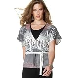 One World Printed Kimono-Sleeve Cardigan Sweater at One World