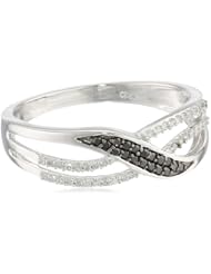 10k Black and White Diamond 0.19cttw Ring