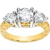 Gorgeous! 14k Yellow/White-gold Moissanite 3-Stone (2 CT TW) Anniversary Band Women's Ring