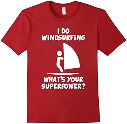 Men's I Do Windsurfing T Shirt. XL Cranberry