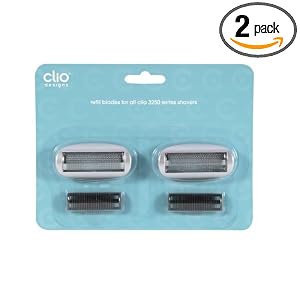 Clio Designs Refill Blades for all Clio 3250 Series Shavers (2 Packs of 2)