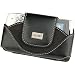 BLACK NARROW FLIP HORIZONTAL LEATHER POUCH WITH BELT CLIP AND BELT LOOP FOR APPLE IPHONE ITOUCH IPHO