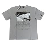 16/1　綿スラブ天竺　半袖Tシャツ 両面プリント Platform柄-グレー-M