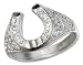 Sterling Silver Horseshoe Ring with Embossed Satin Finish