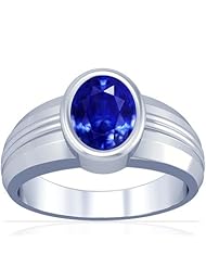 14K White Gold Oval Cut Blue Sapphire Solitaire Ring (GIA Certificate)
