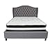 Flash Furniture Valencia Tufted Upholstered Queen Size Platform Bed with Pocket Spring Mattress - Light Gray
