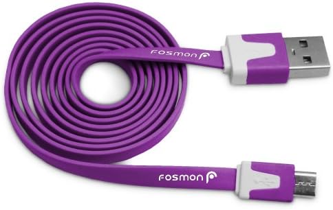 Avyden Flat Tangle Free Micro USB Cable for Samsung Galaxy S4 Active S4 S IV S3 S III Galaxy S2 S II Skyrocket Galaxy Note 2 II Epic 4G Touch Vibrant Galaxy S 4G HTC EVO 4G LTE Rezound One X V S Motorola Droid RAZR M Droid Bionic Droid RAZR Atrix 4G Atrix 2 Defy Blackberry Curve 8900 Storm 9530 Tour 9630 Bold 9650 and Other Micro USB Devices - 3 Feet Length (Purple)