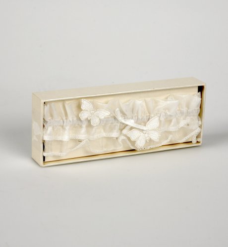 Cream Butterfly Wedding Garter