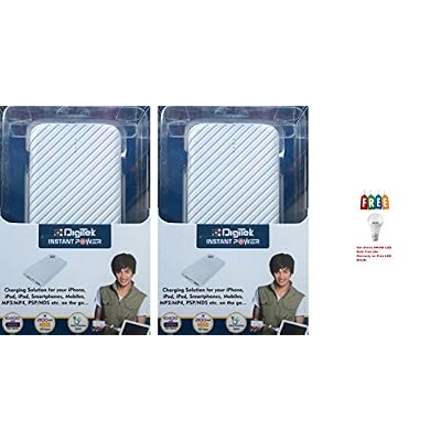 Digitek DIP 10400L PL mAh Power Bank Li Polymer - White Pack of 2