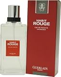 Habit Rouge By Guerlain For Men. Eau De Toilette Spray 3.4 Oz.