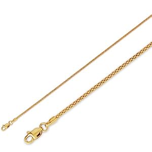 14K Charm Necklace Pop Corn Chain 1.5mm 22 W Lobster-Claw Lock Yellow Gold... by
