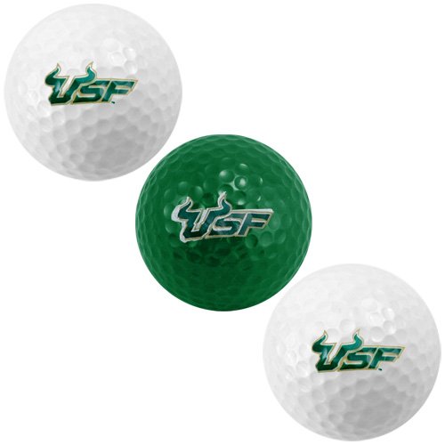 South Florida Bulls Green-white Three Pack Of Golf Balls