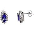 14K White Gold Tanzanite and Diamond Earrings