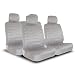 UNIVERSAL CAR SEAT COVER FOR MIDSIZE AND COMPACT CARS FULL SET - LEATHER LOOK - LIGHT GREY