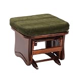 Deluxe Glider Ottoman - Pine Green Diamond/ Cherry