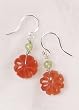 Earrings - Carnelian Flower