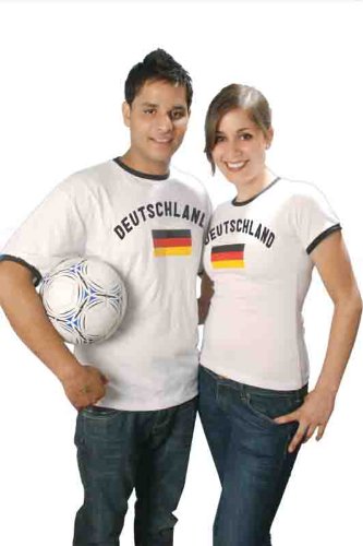 BRUBAKER Deutschland Fan T-Shirt Weiß 100% Baumwolle Gr. XXL