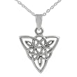 Sterling Silver Celtic Triangle Pendant with 18 inch Cable Chain
