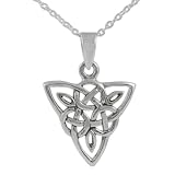 Sterling Silver Celtic Triangle Pendant with 18 inch Cable Chain